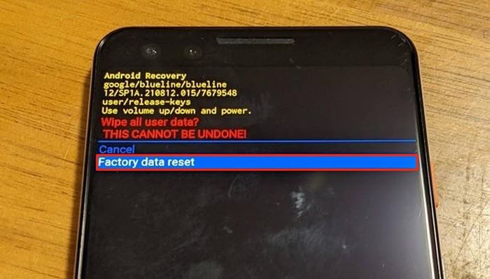 「Factry data reset」を選択