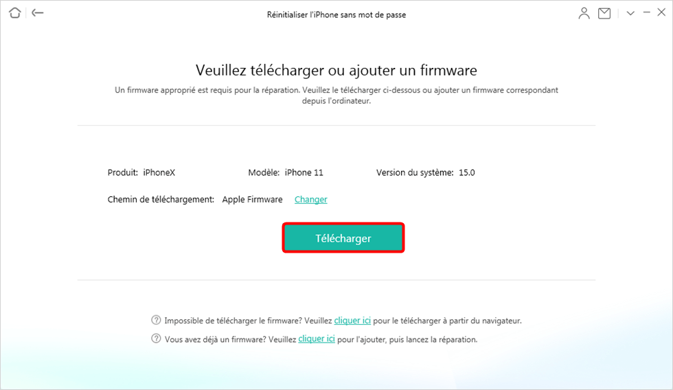 Téléchargement du firmware