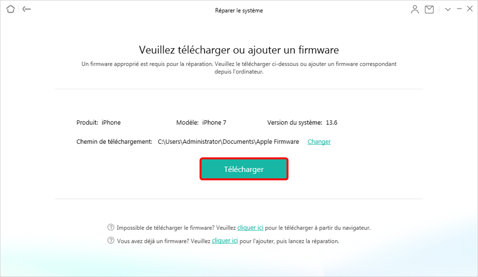 Télécharger le firmware