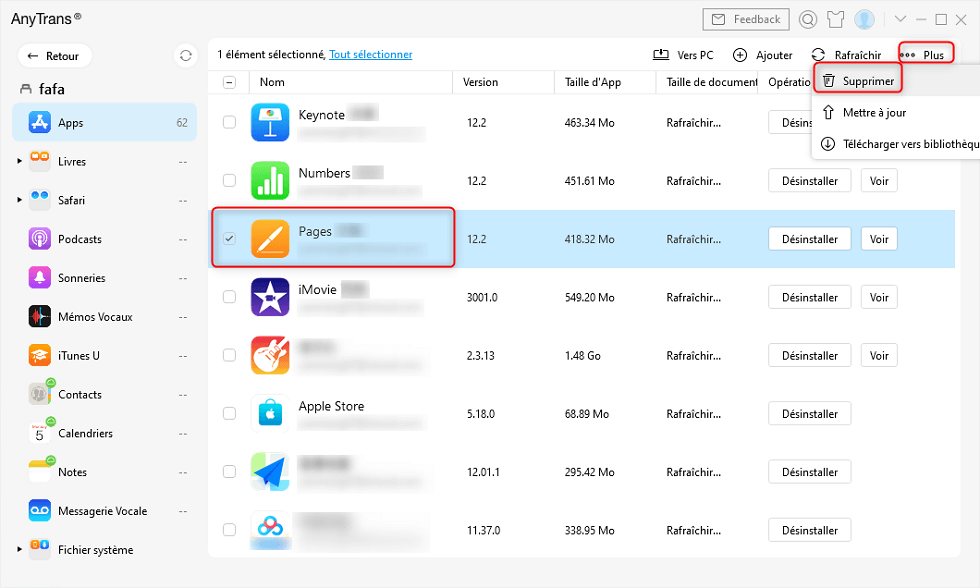 Supprimer les applications sur iPhone