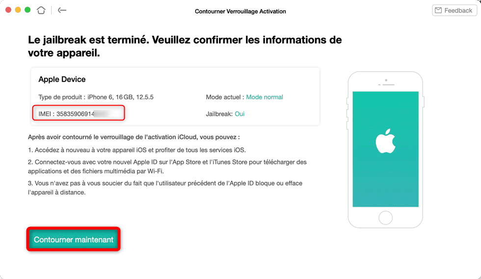 Cliquez sur Contourner maintenant