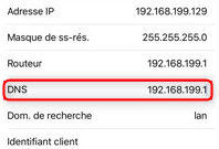 Changement de l’adresse DNS