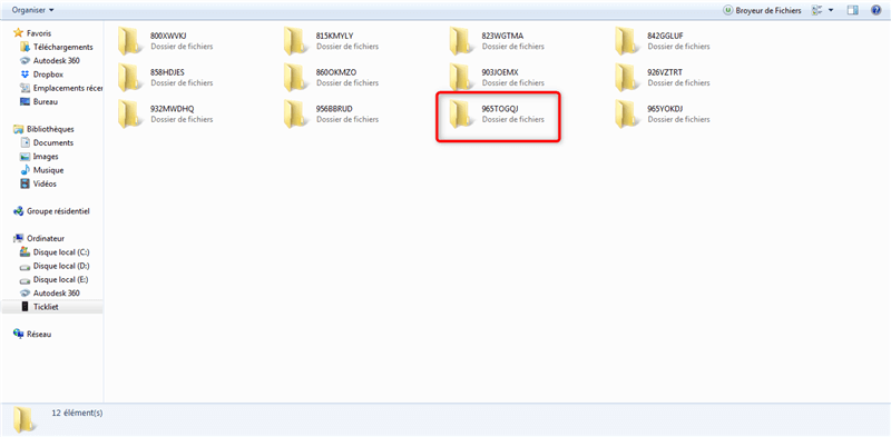 Sélection du dossier qui contient les photos recherchées