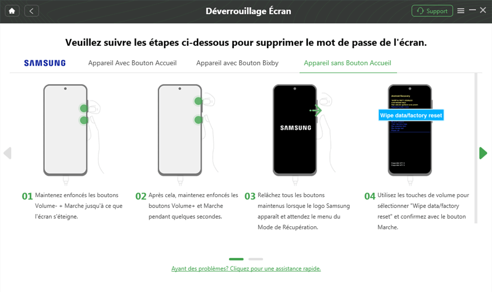 Appareil sans bouton d'accueil