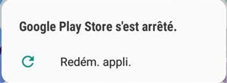 Erreur de fonctionnement de l’application