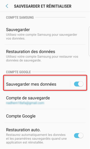 Sauvegarder les données du téléphone