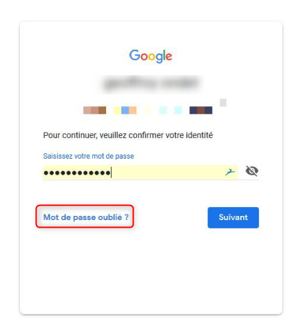 Mot de passe oublié