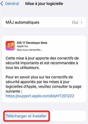 Mettre à jour l’iPhone