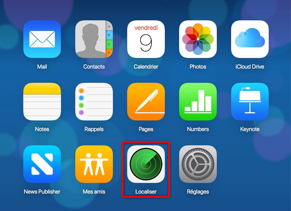 Sélection de l’option de localisation