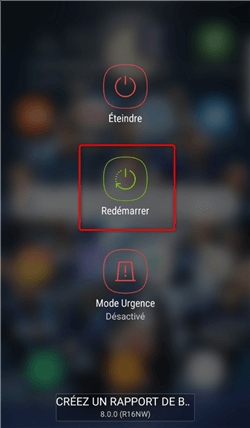 Redémarrage du téléphone Samsung