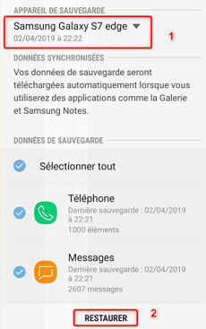 Restaurer une sauvegarde