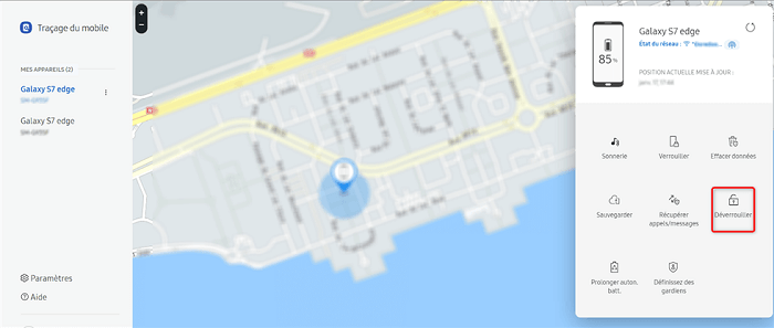 Cliquez sur Déverrouiller