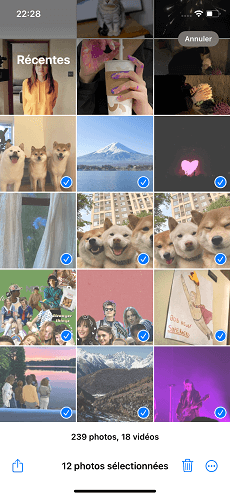 Cliquez sur l’icône corbeille