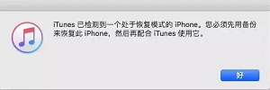 iTunes 偵測到 iPhone